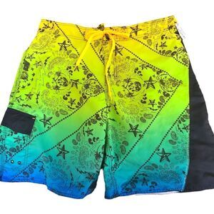 JOE BOXER Board‎ Shorts Neon Colorful Men's Size L (38)